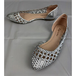 Zigi Soho Telina Flats slip On Womens Size 6 Silver Metallic Weave